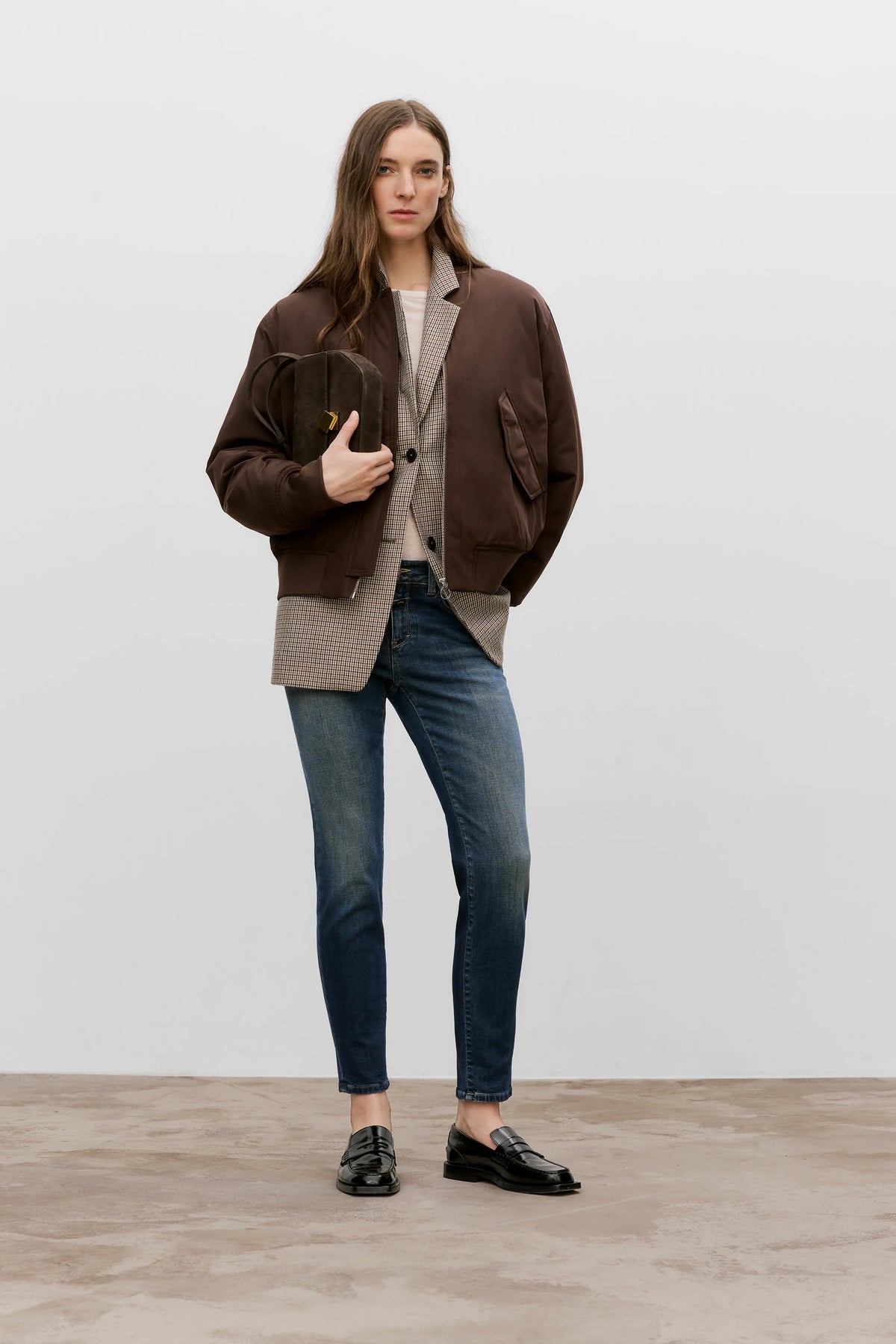 Closed Women's Baker Power Stretch Skinny Jean - Dark Blue Light Gray