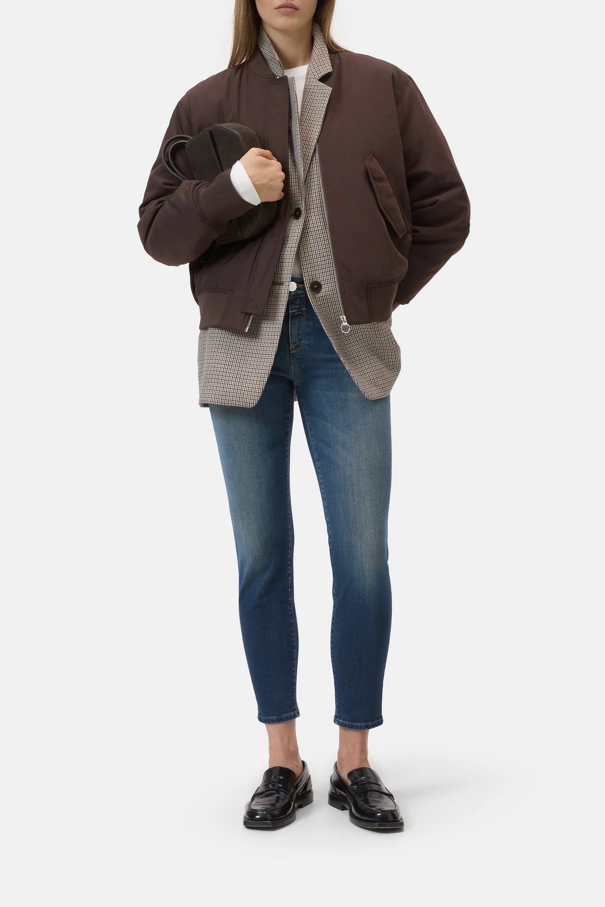 Closed Women's Baker Power Stretch Skinny Jean - Dark Blue White Smoke