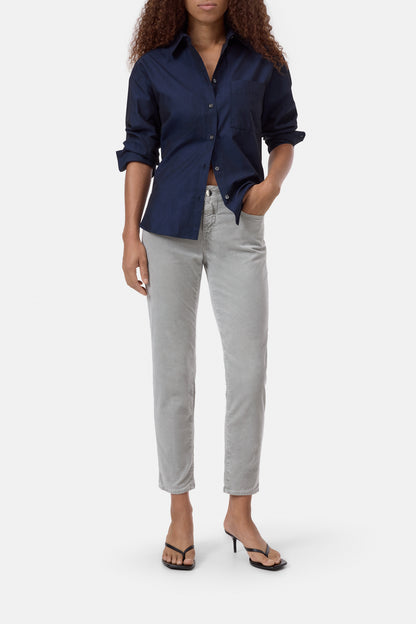 Closed Women's Baker Velvet Pant - Stoneleaf Green White Smoke