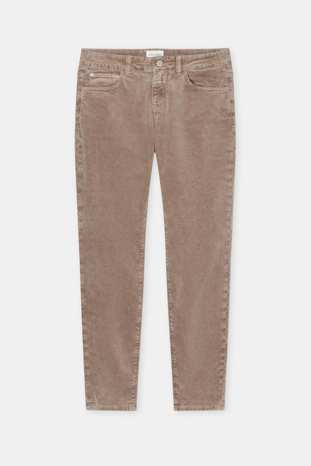 Closed Women's Baker Velvet Pant - Hazel Beige Dim Gray
