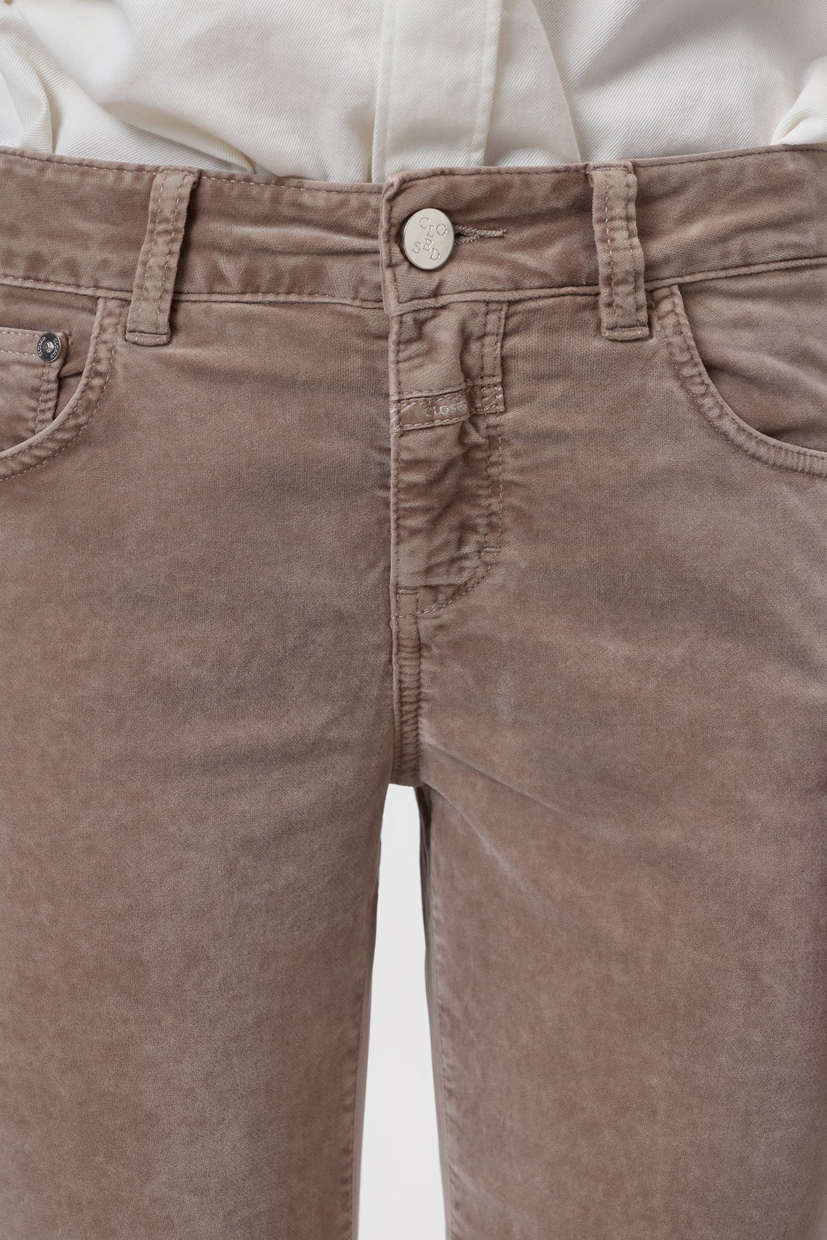 Closed Women's Baker Velvet Pant - Hazel Beige Dim Gray