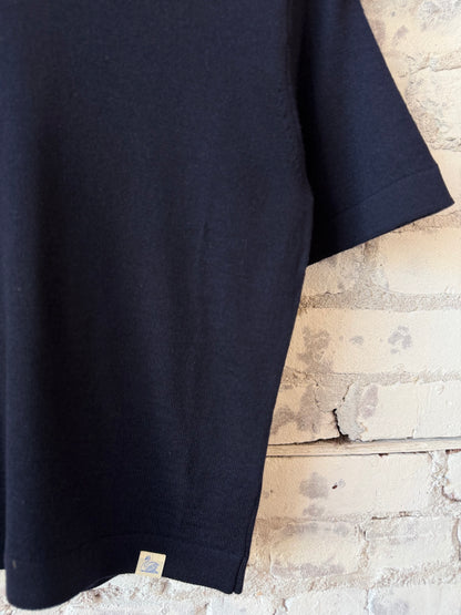 Refined Merino Wool Short Sleeve Women's T-Shirt - Dark Navy - DUNE + SALT