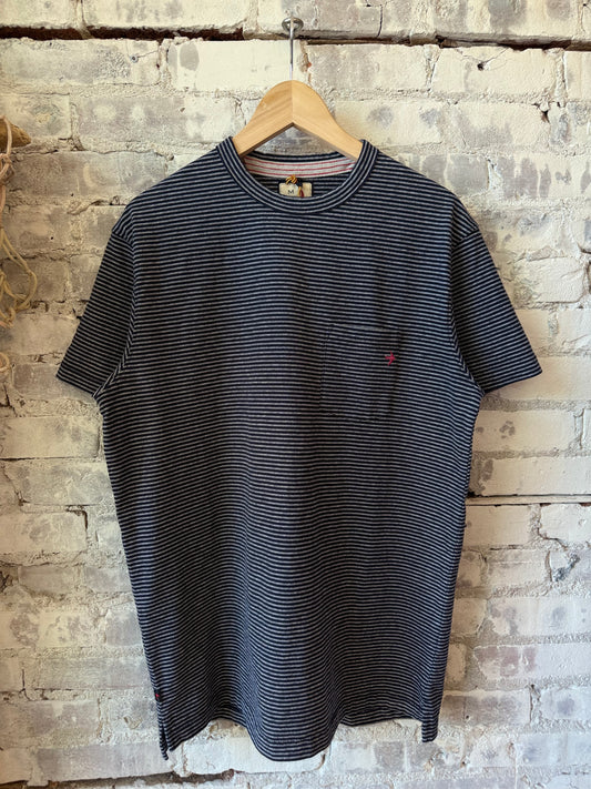 Double Feedstripe Tee - Midnight/White