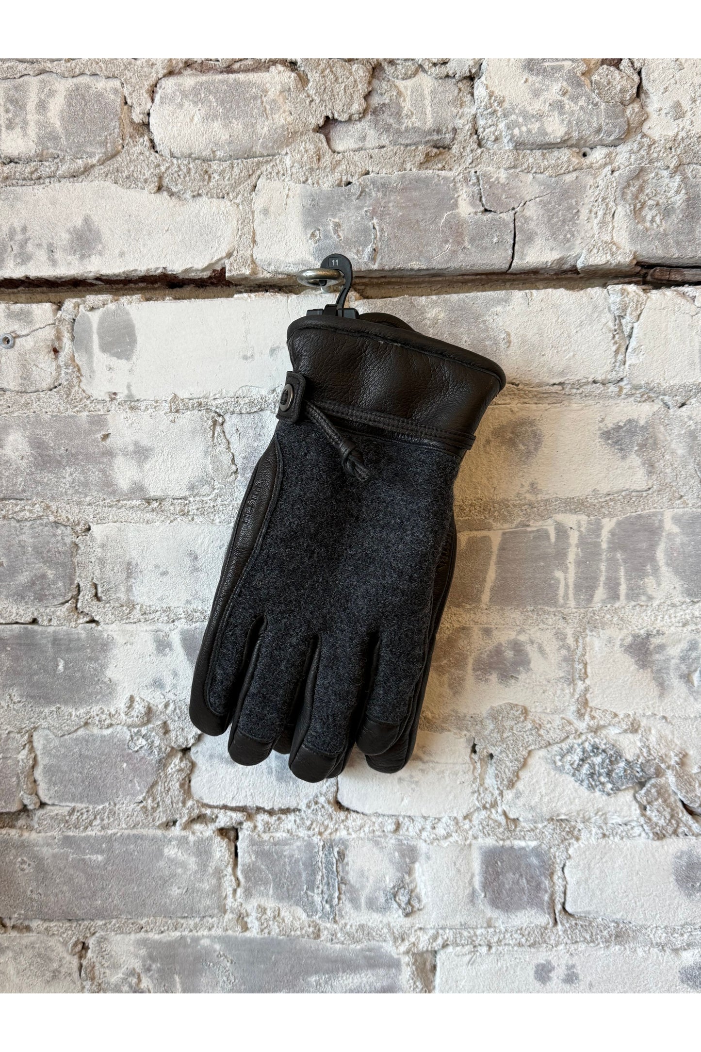Daniel Leather Gloves - Charcoal/Black