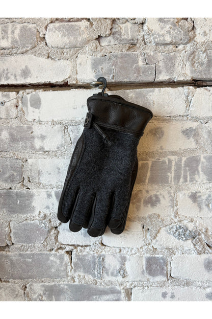 Daniel Leather Gloves - Charcoal/Black