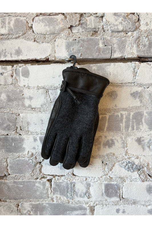 Daniel Leather Gloves - Charcoal/Black