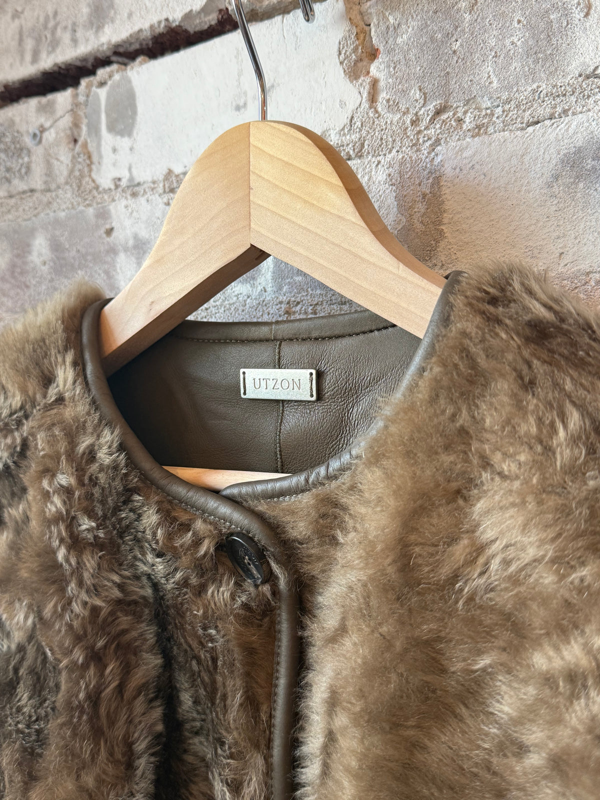 Utzon Juro Shearling Jacket - Army Dark Olive Green