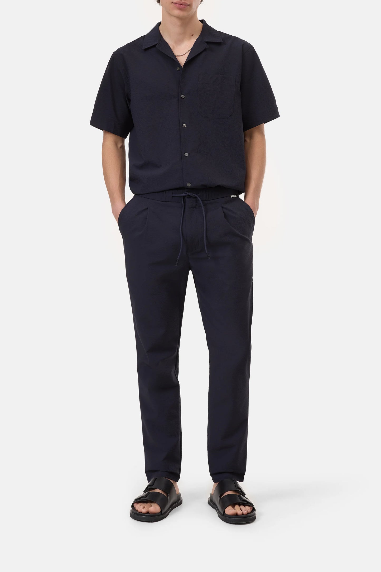 Vigo Seersucker Regular Shirt - Dark Night