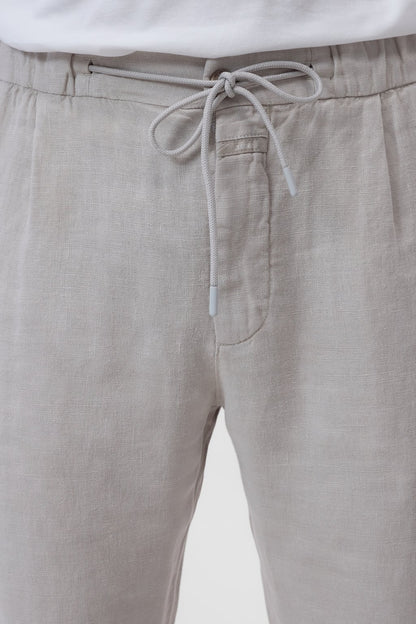 Vigo Tapered Linen Pants – Mud Grey – 3