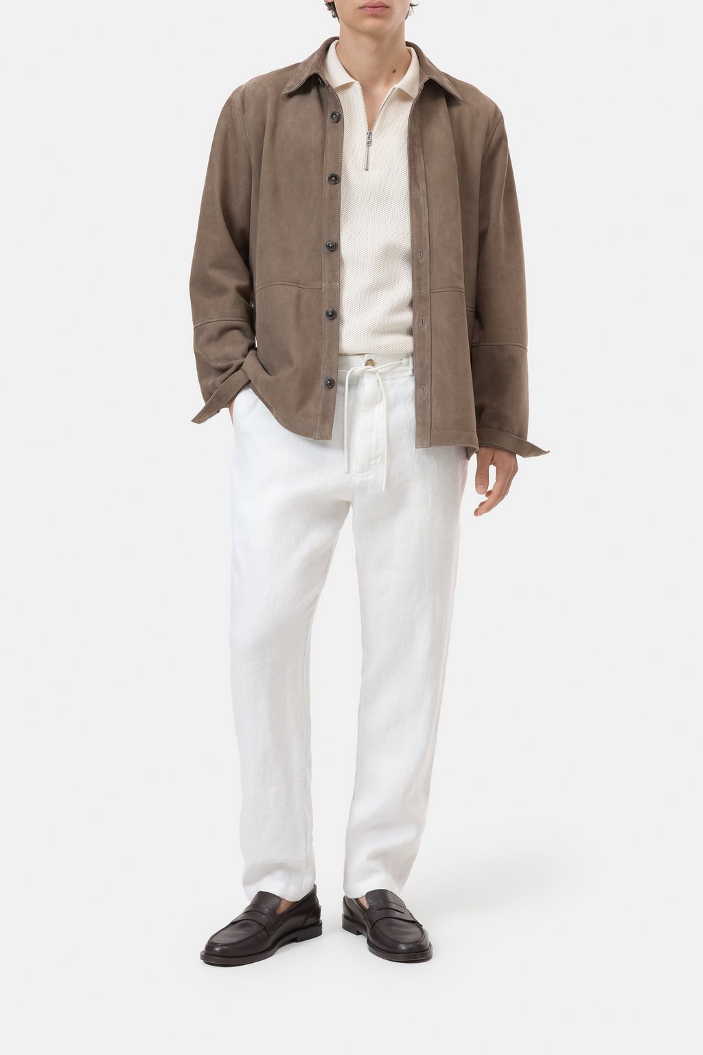 Vigo Tapered Linen Pants – Ivory – 1