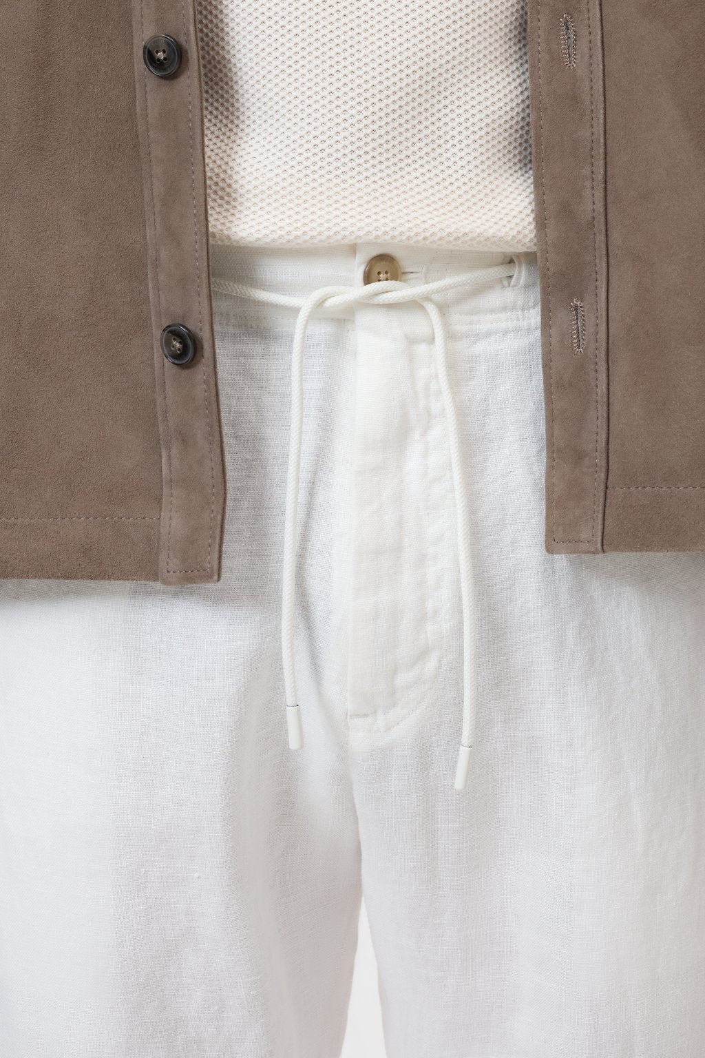 Vigo Tapered Linen Pants – Ivory – 3