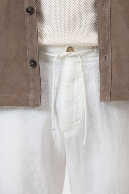 Vigo Tapered Linen Pants – Ivory – 3
