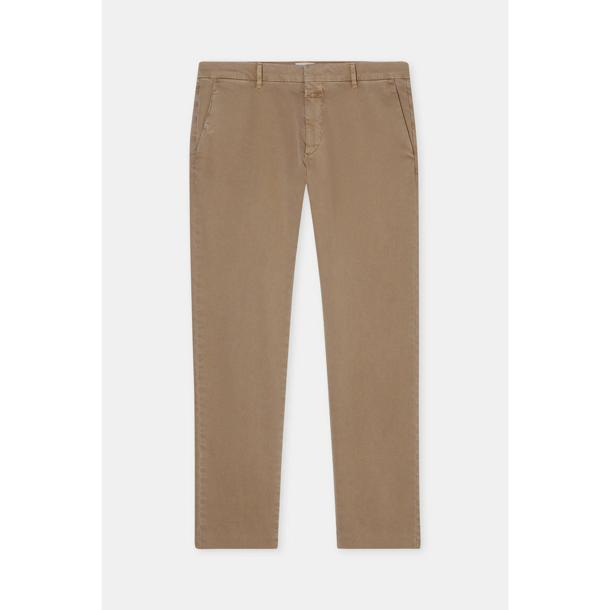 Men's Clifton True Slim Pant in Rock Beige by Closed Men's, showcasing the slim fit and tailored design on a neutral background.