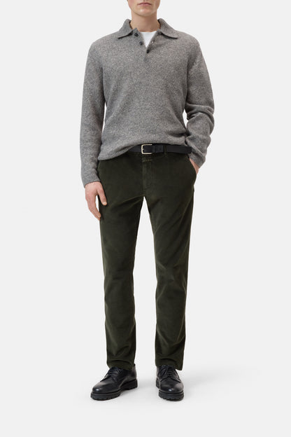 Closed Men's Clifton True Corduroy Pants - Dark Olive Green White Smoke