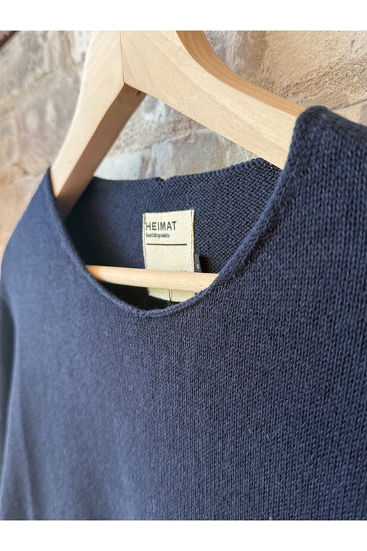 Cotton Linen Harbour Sweater - Ink - DUNE + SALT