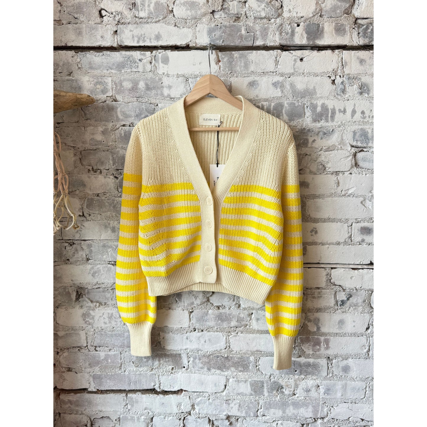 Isla Stripe Cardi - Ivory/Limone - DUNE + SALT