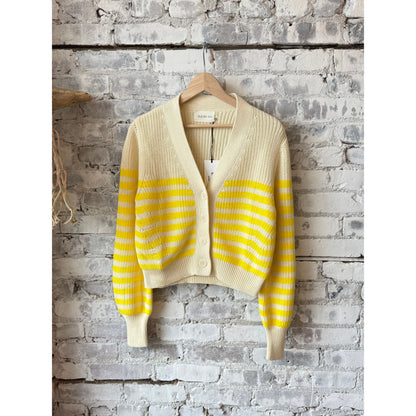 Isla Stripe Cardi - Ivory/Limone - DUNE + SALT