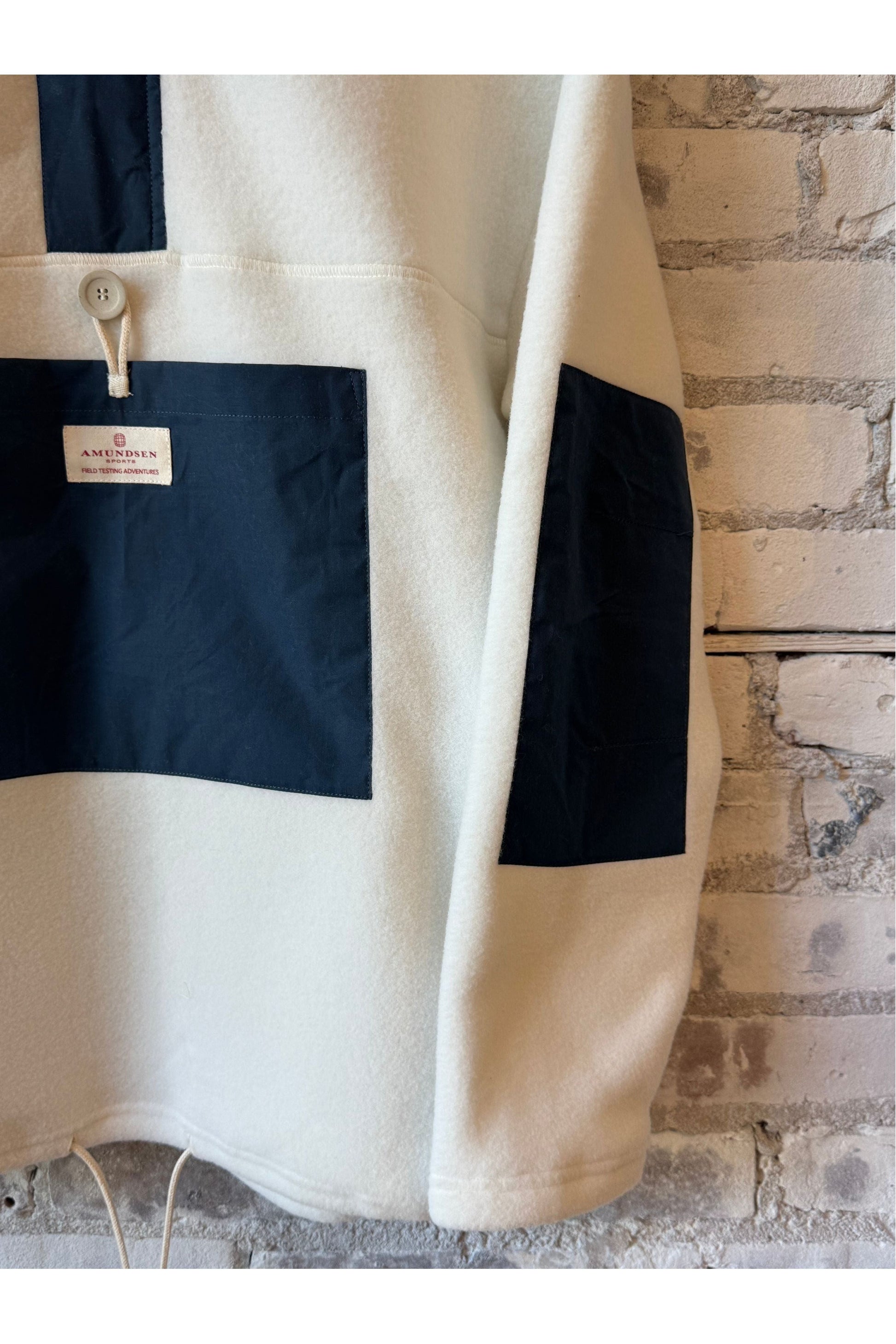 Men's V-Bond Waxed Fleece - Natural/Navy - DUNE + SALT