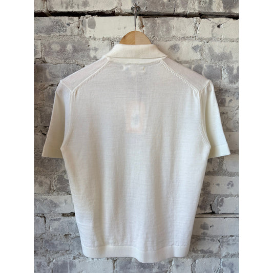 Refined Merino Wool Short Sleeve Women's Polo Shirt - Nature - DUNE + SALT