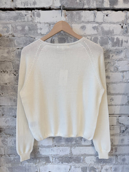 Lightweight Cotton-Cashmere Raglan Sweater - Nature - DUNE + SALT