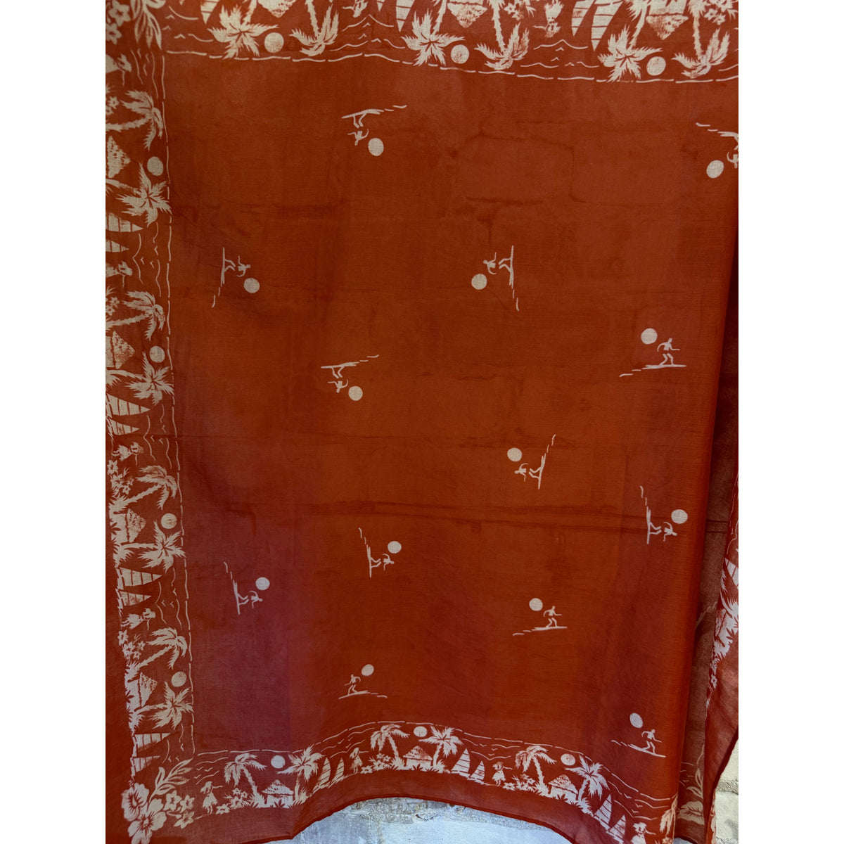 Hartford Women's Bandana Surfer Woven Scarf - Red Saddle Brown