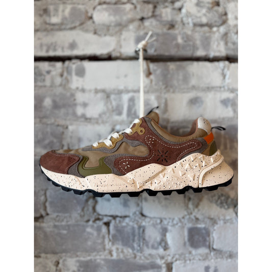 Flower Mountain Rulis Suede/Nylon Sneaker - Brown/Cognac/Taupe Dark Gray