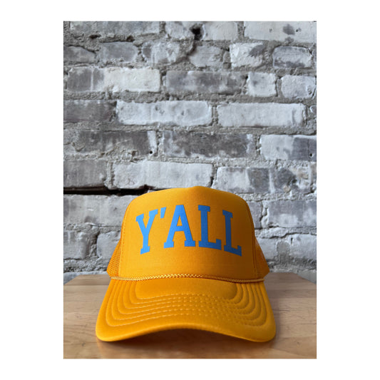 Y’all Trucker Hat - Gold/Blue - DUNE + SALT