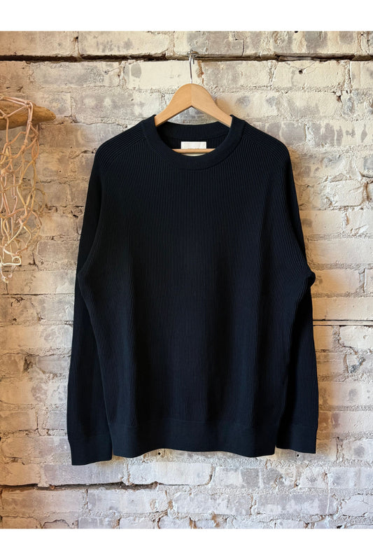 Kevin Ribbed Organic Cotton Sweater - Navy - DUNE + SALT