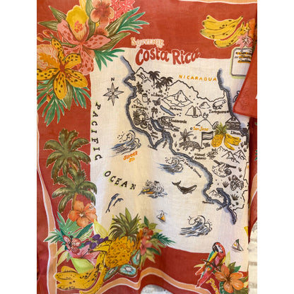 Hartford Women's Bandana Costa Rica Woven Scarf - Red Gray