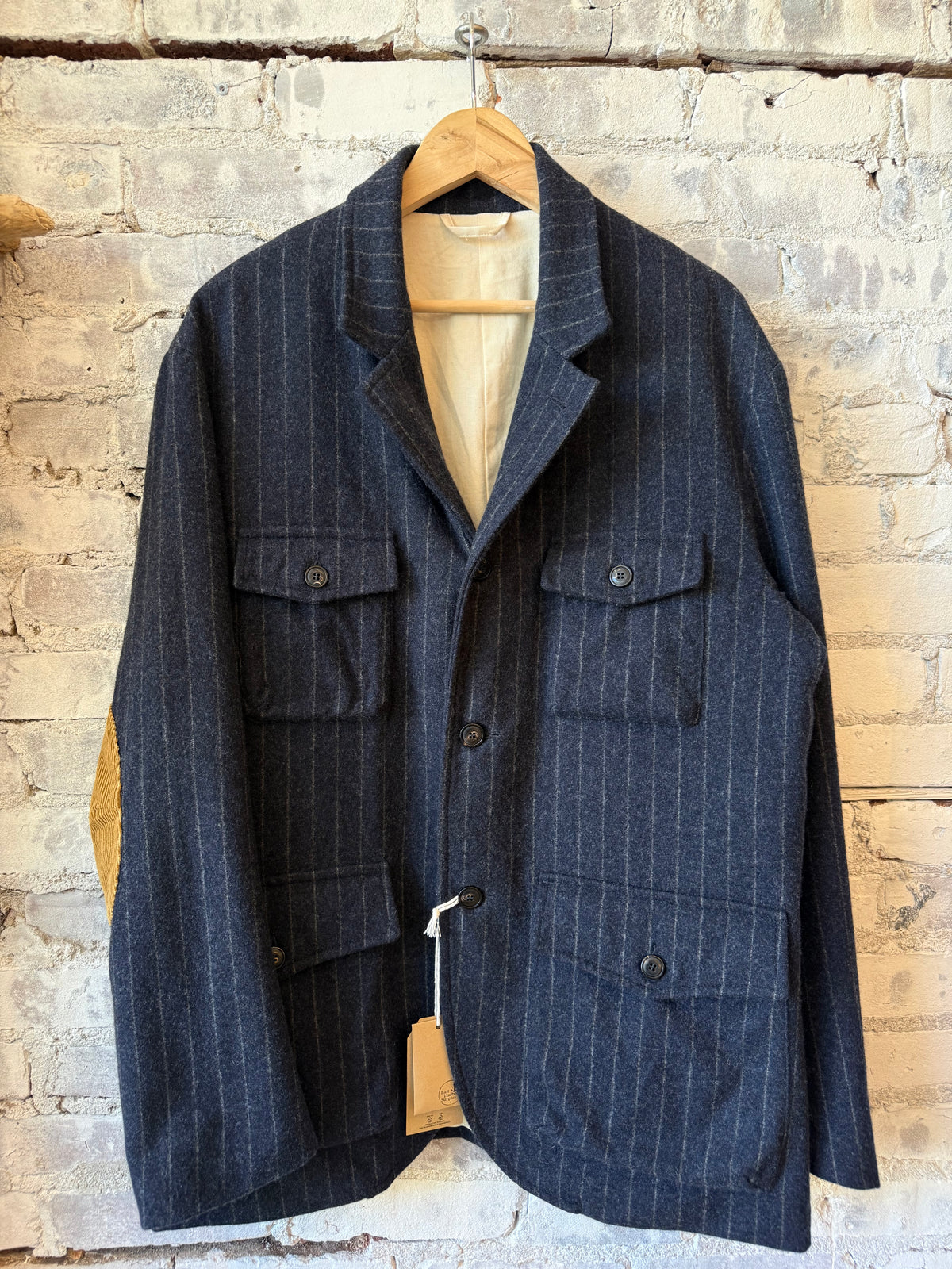 East Harbour Surplus Clarence Wool Sport Jacket - Navy Chalk Stripe Dark Slate Gray