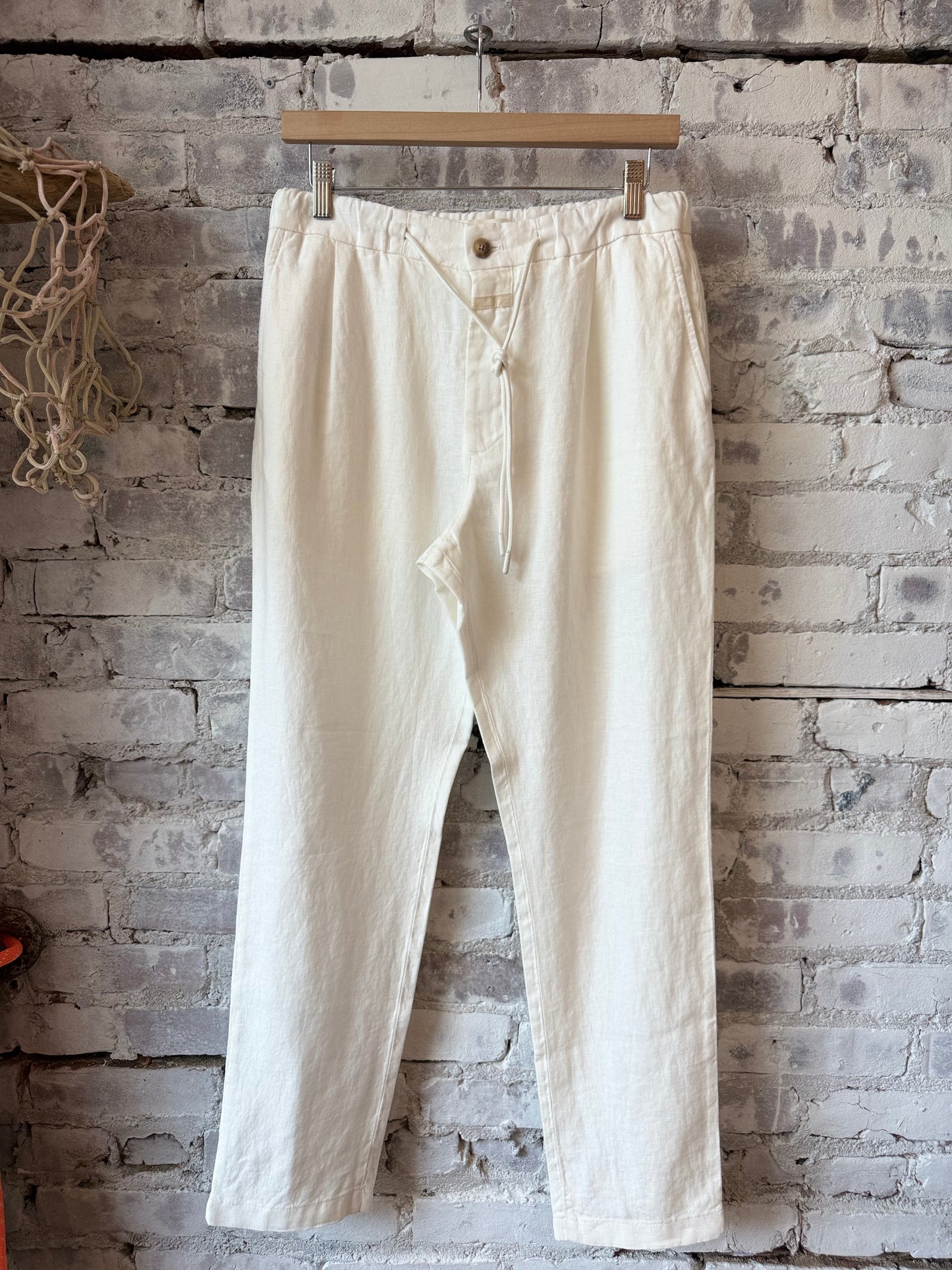 Vigo Tapered Linen Pants – Ivory