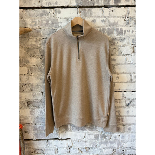 Surfside Supply Bobby Cashmist Fleece Quarter Zip - Camel Heather Dark Gray