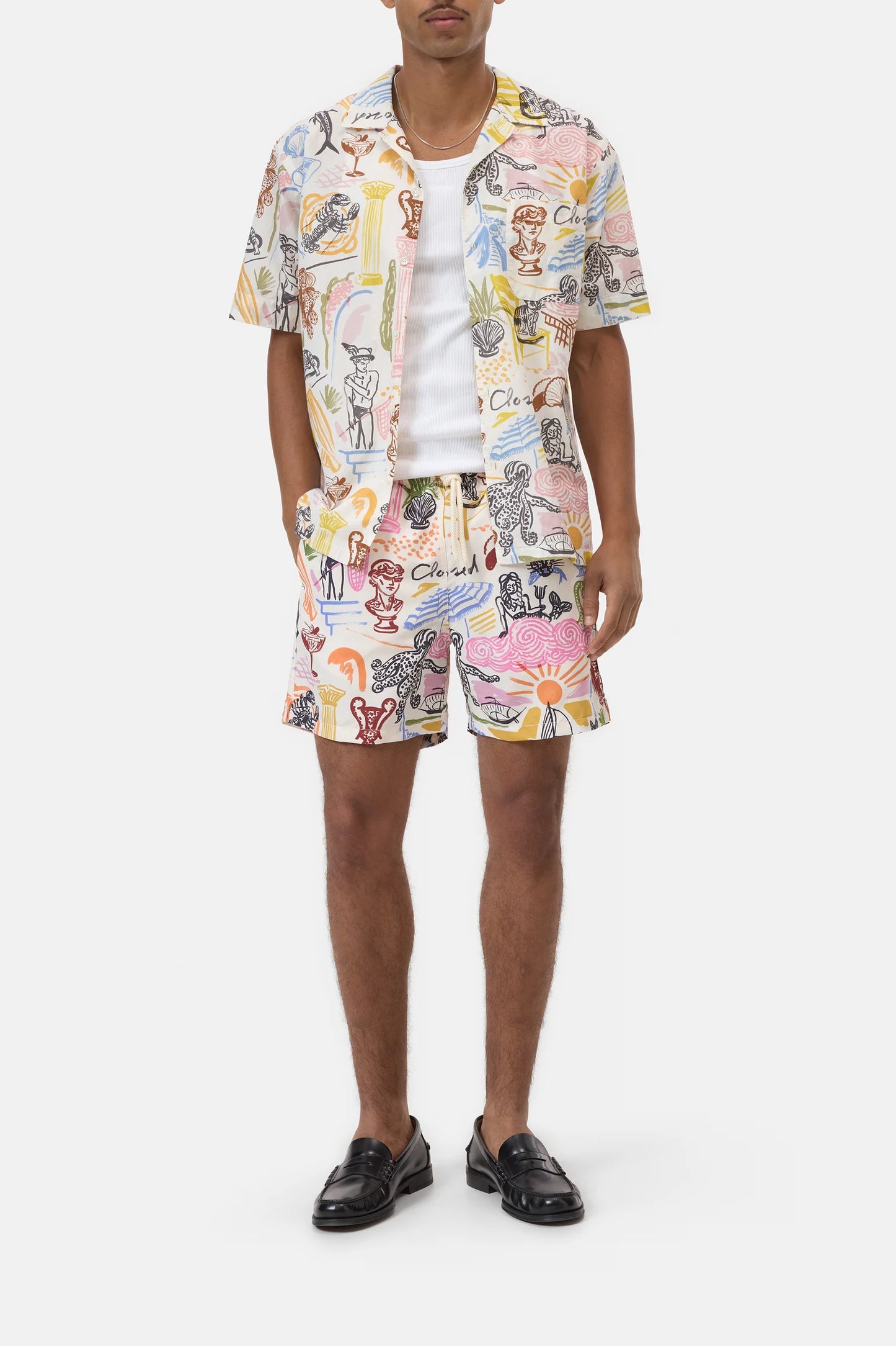 Resort Shirt with Graphic Print - Multi Colour