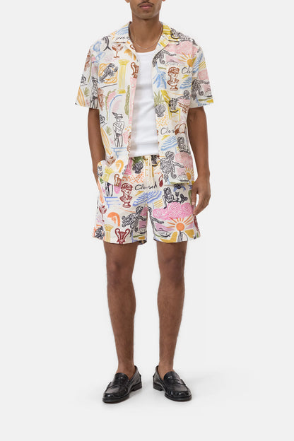 Resort Shirt with Graphic Print - Multi Colour