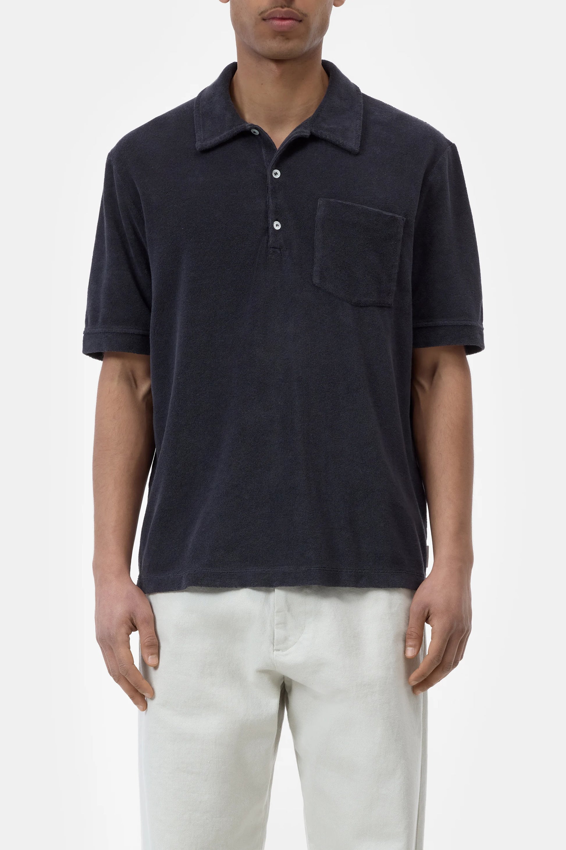 Closed Men's Short Sleeve Polo - Magma Black Dark Slate Gray