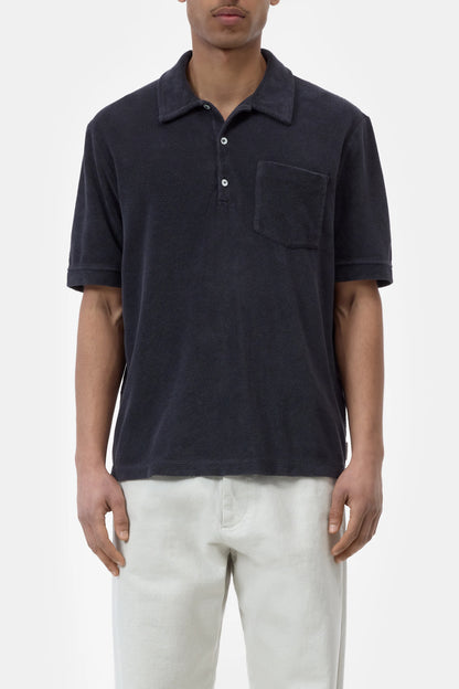 Closed Men's Short Sleeve Polo - Magma Black Dark Slate Gray