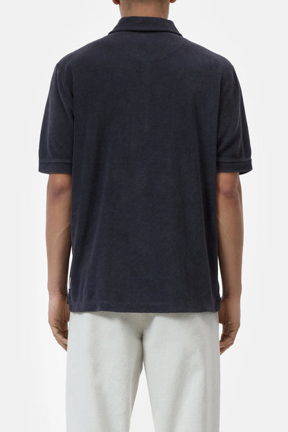 Closed Men's Short Sleeve Polo - Magma Black Dark Slate Gray