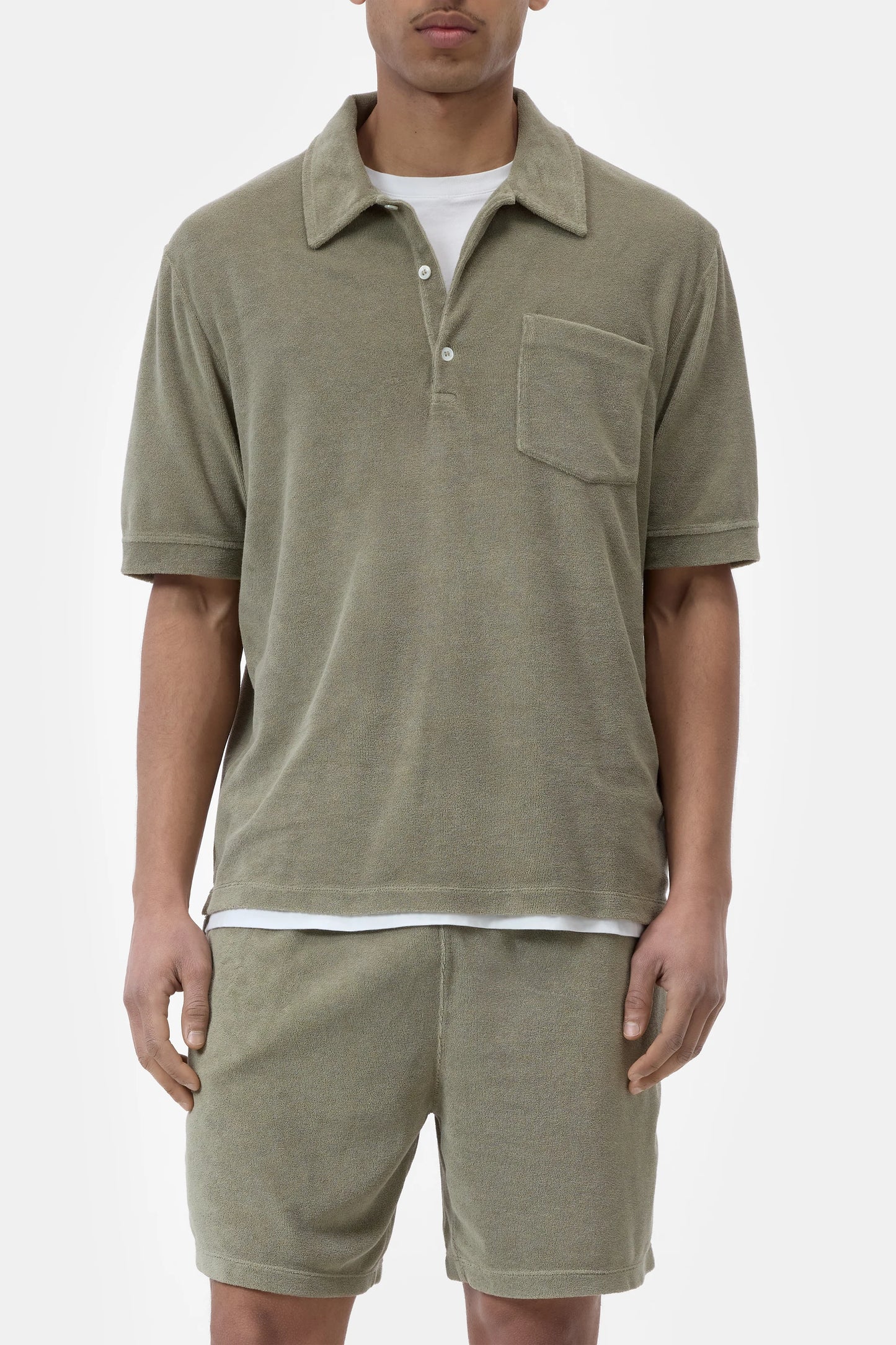 Closed Men's Short Sleeve Polo - Pebble Grey Dim Gray