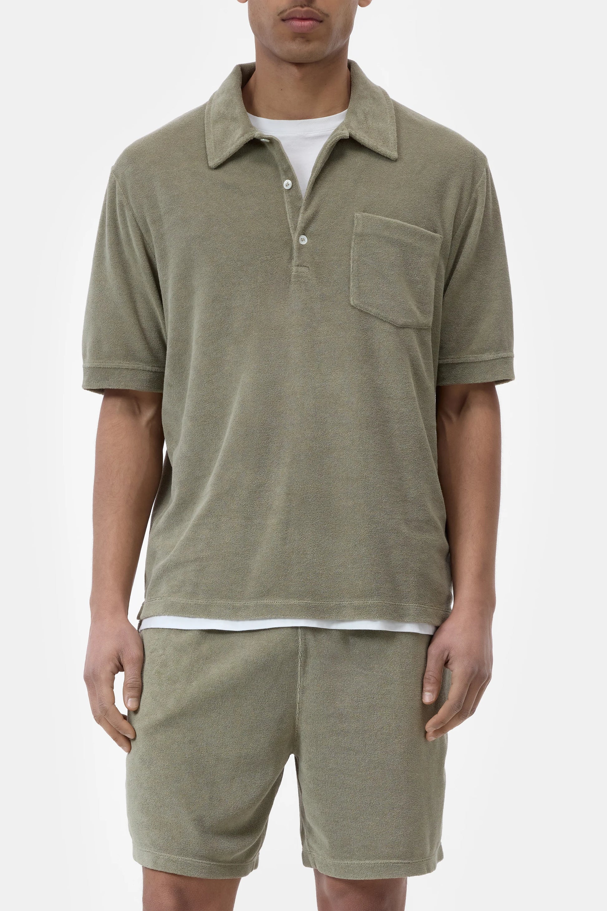 Closed Men's Short Sleeve Polo - Pebble Grey Dim Gray