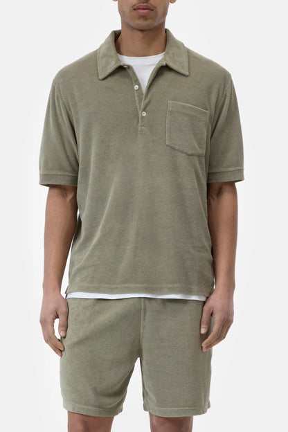 Closed Men's Short Sleeve Polo - Pebble Grey Dim Gray
