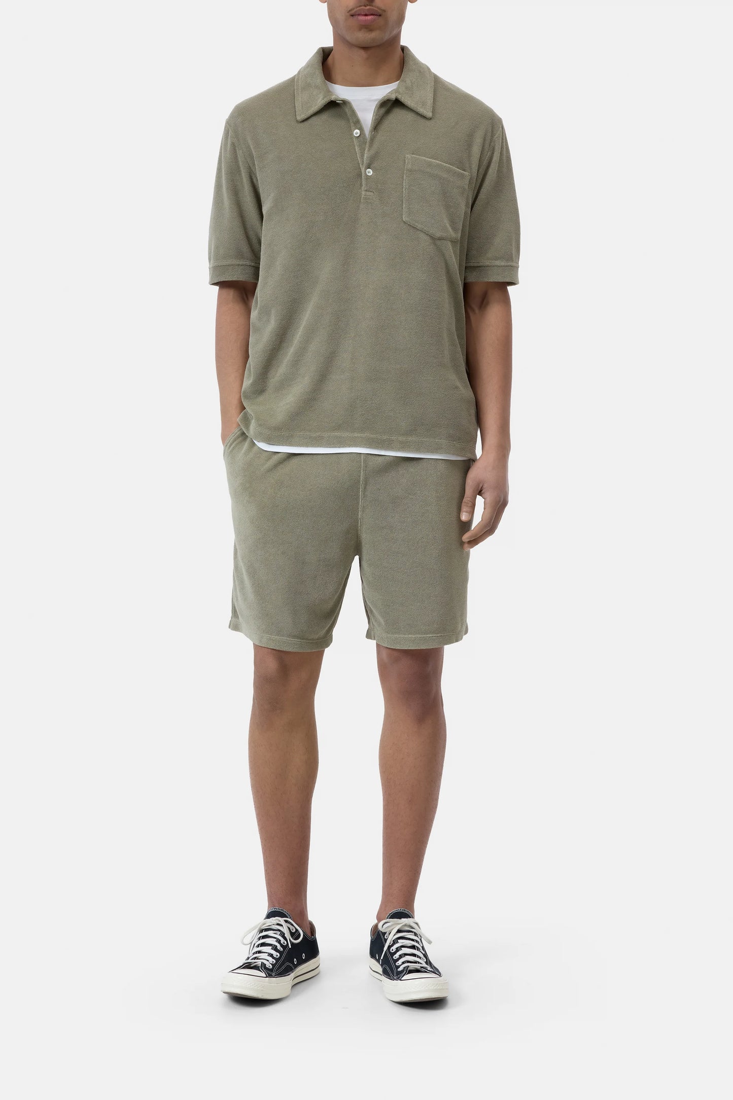 Closed Men's Short Sleeve Polo - Pebble Grey Dim Gray