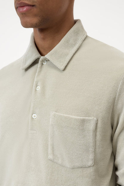 Terry Toweling Polo Shirt - Cloud Grey - DUNE + SALT