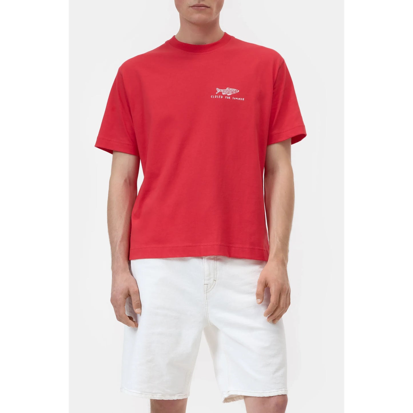 "Closed For Summer" Fish T-Shirt - Laser Red - DUNE + SALT
