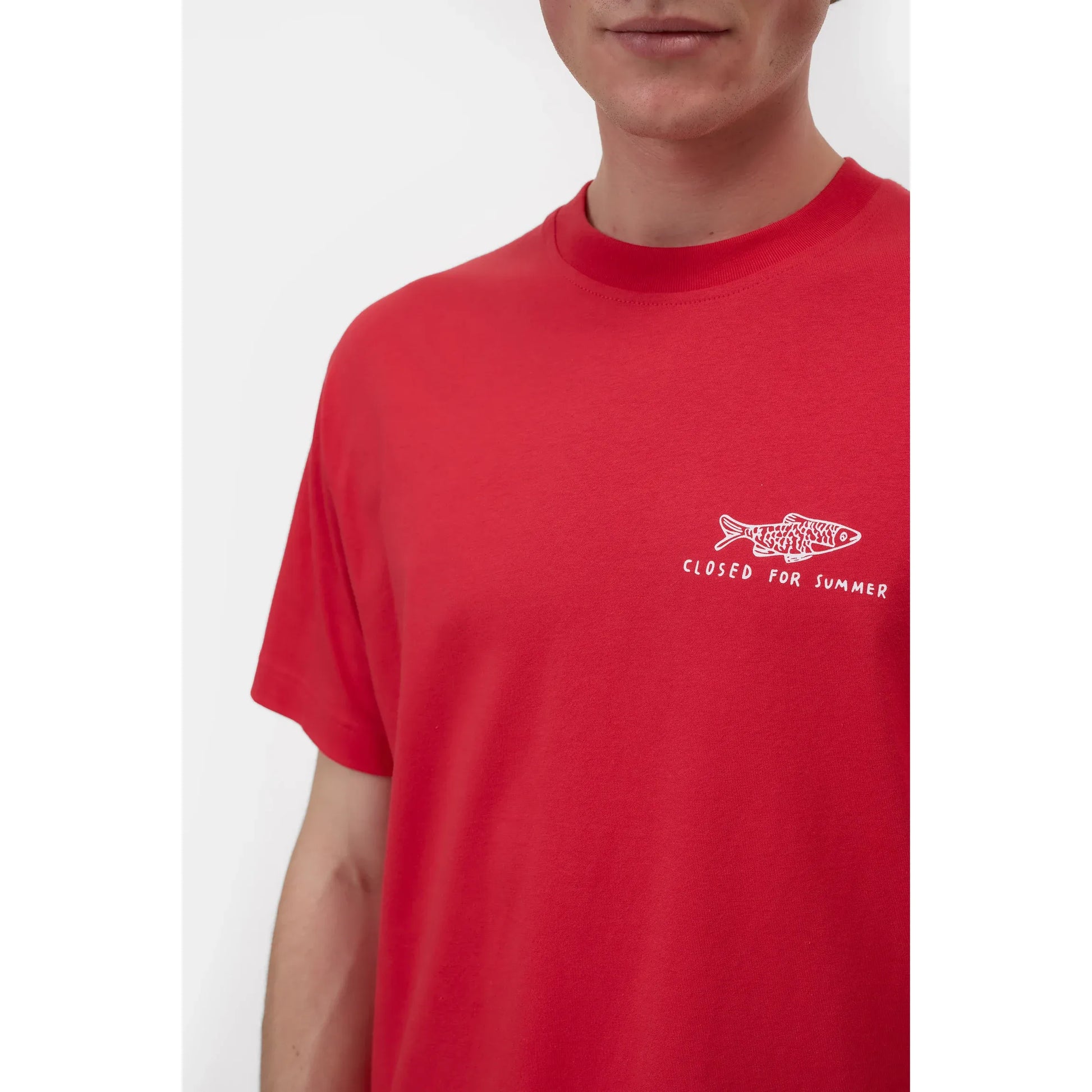 "Closed For Summer" Fish T-Shirt - Laser Red - DUNE + SALT