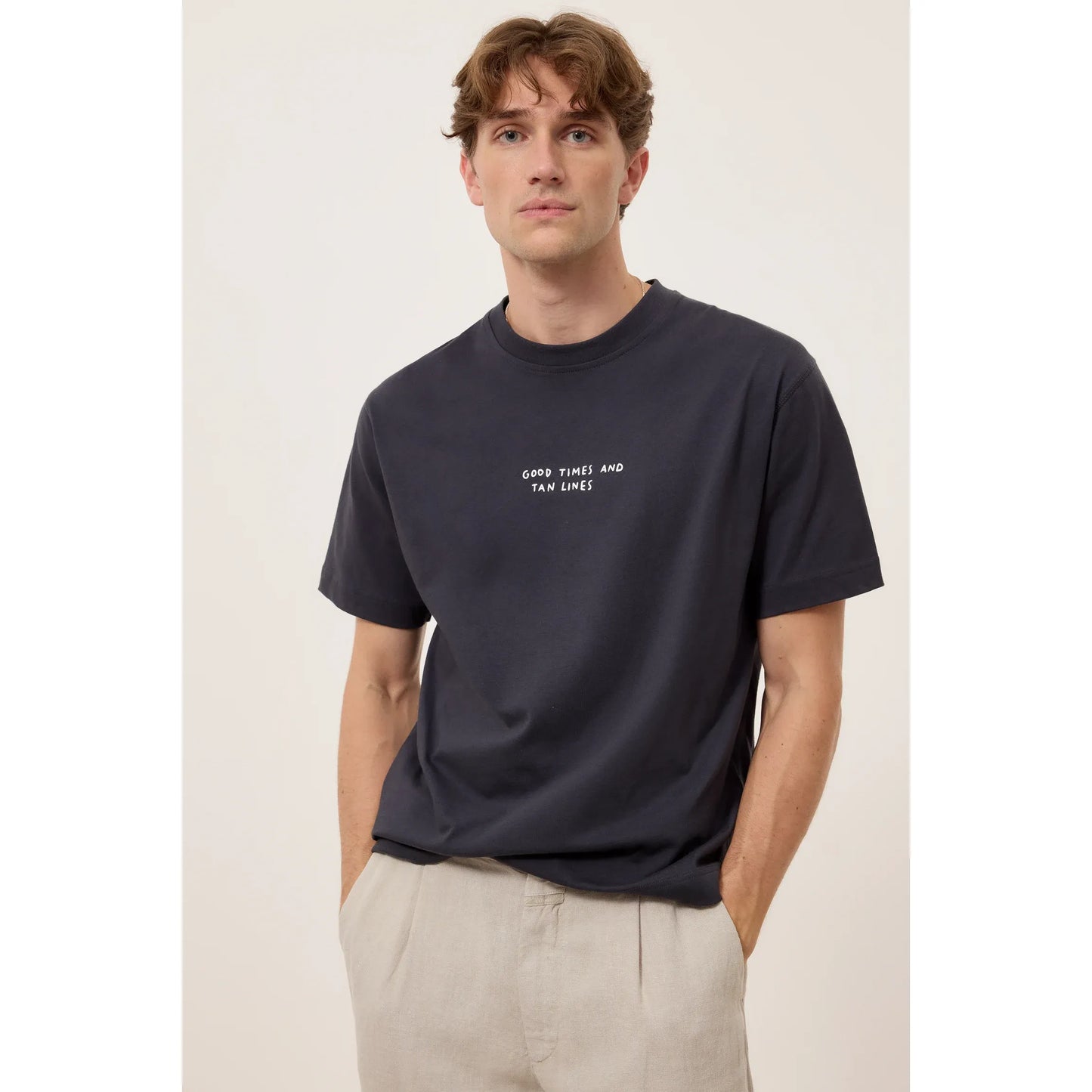 "Good Times and Tan Lines" Organic Cotton T-Shirt - Magma Black - DUNE + SALT