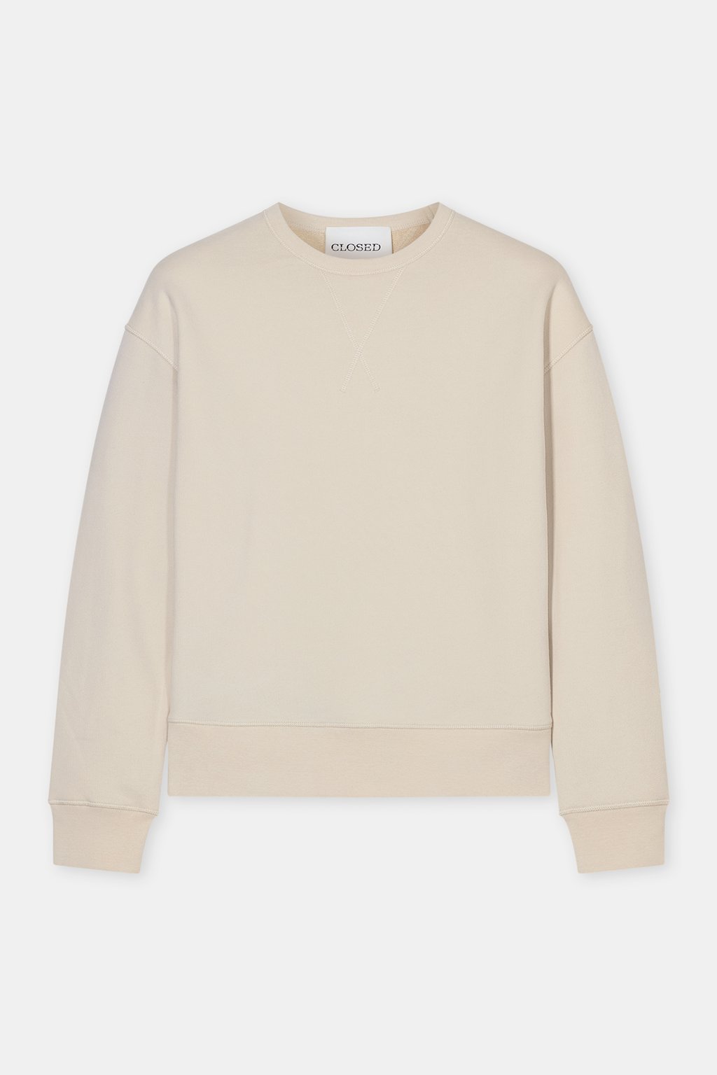 Closed Men's Crewneck Sweatshirt - Almond Cream Light Gray