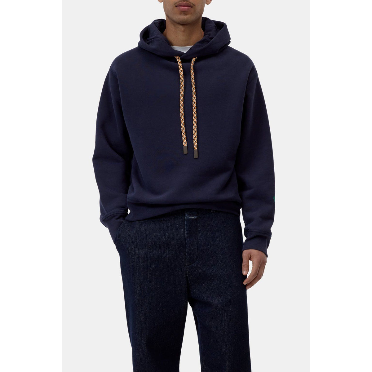 Men's Retro Hoodie by Closed Men's in dark night color, featuring a cozy fit and stylish vintage design.
