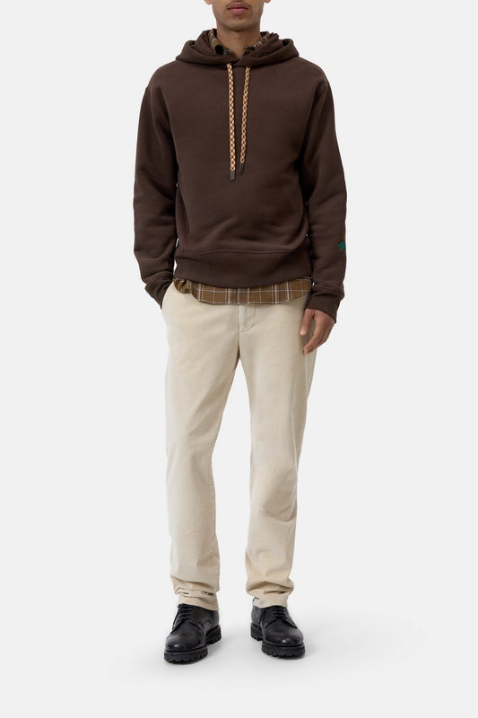 Closed Men's Retro Hoodie - Espresso Brown White Smoke