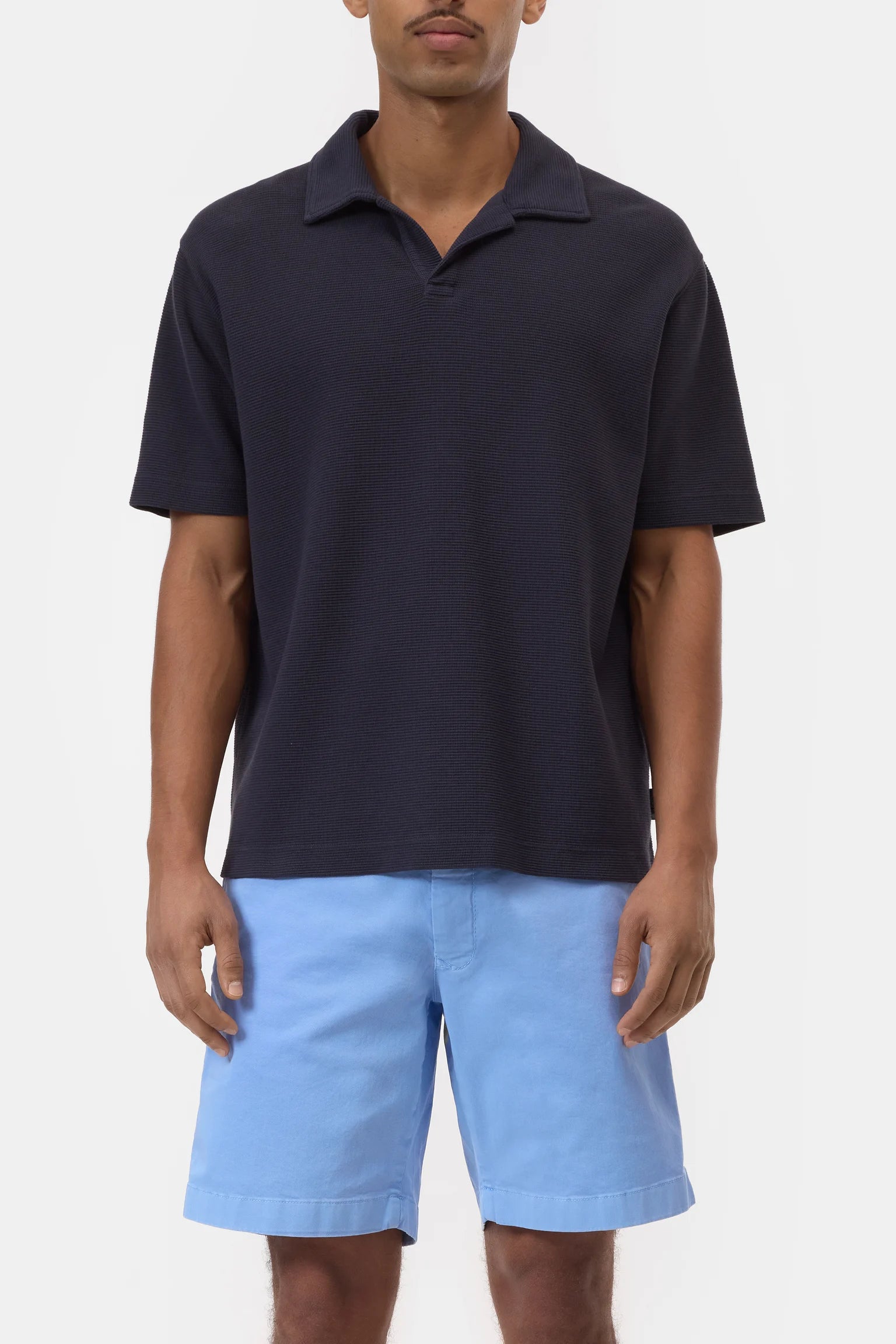 Cotton Polo Shirt - Dark Night - DUNE + SALT