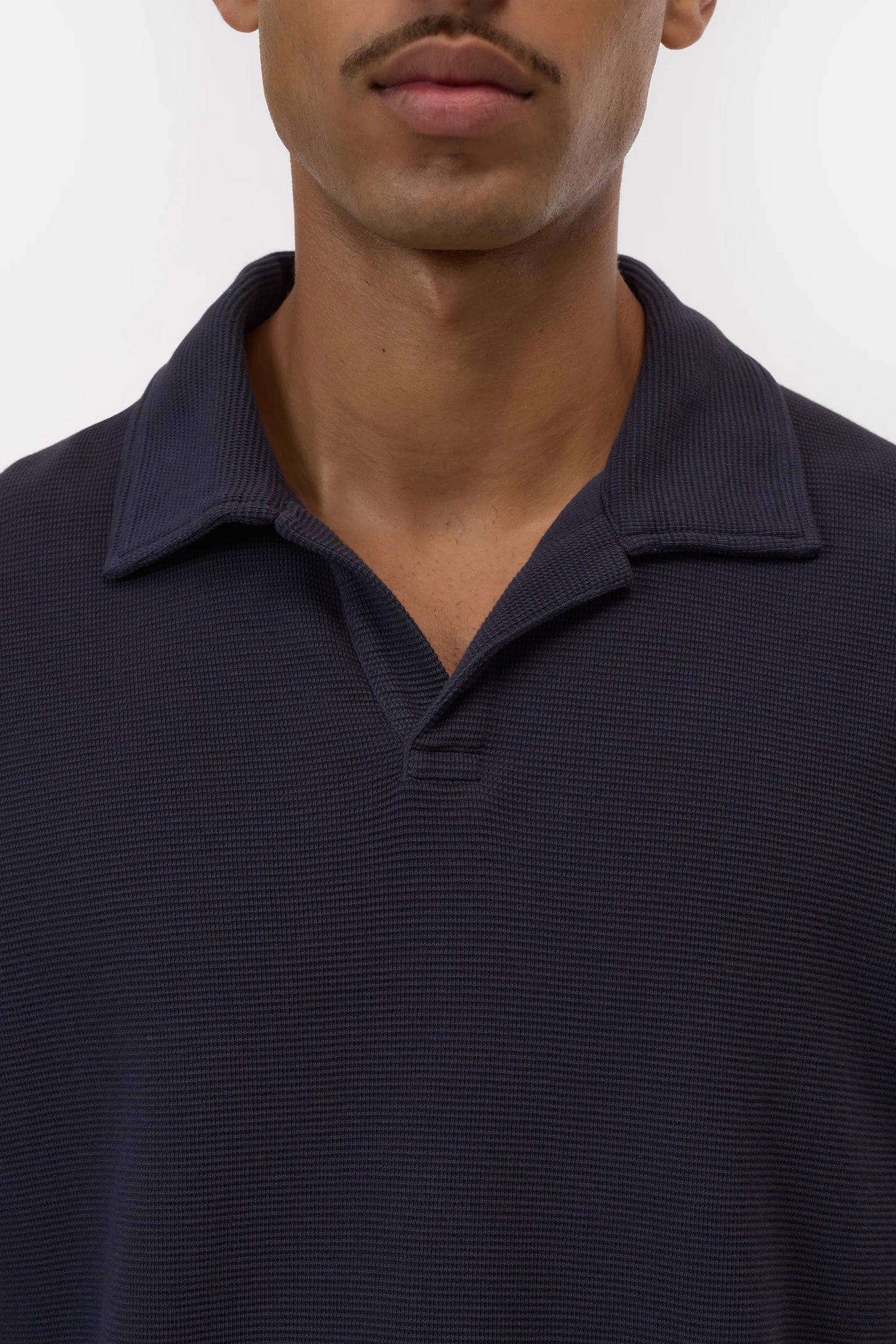 Cotton Polo Shirt - Dark Night - DUNE + SALT